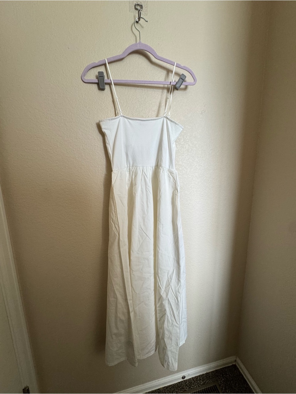 Gap Mixed Media Midi Dress Sz Small White NEW strapless poplin summer cotton - Picture 6 of 8